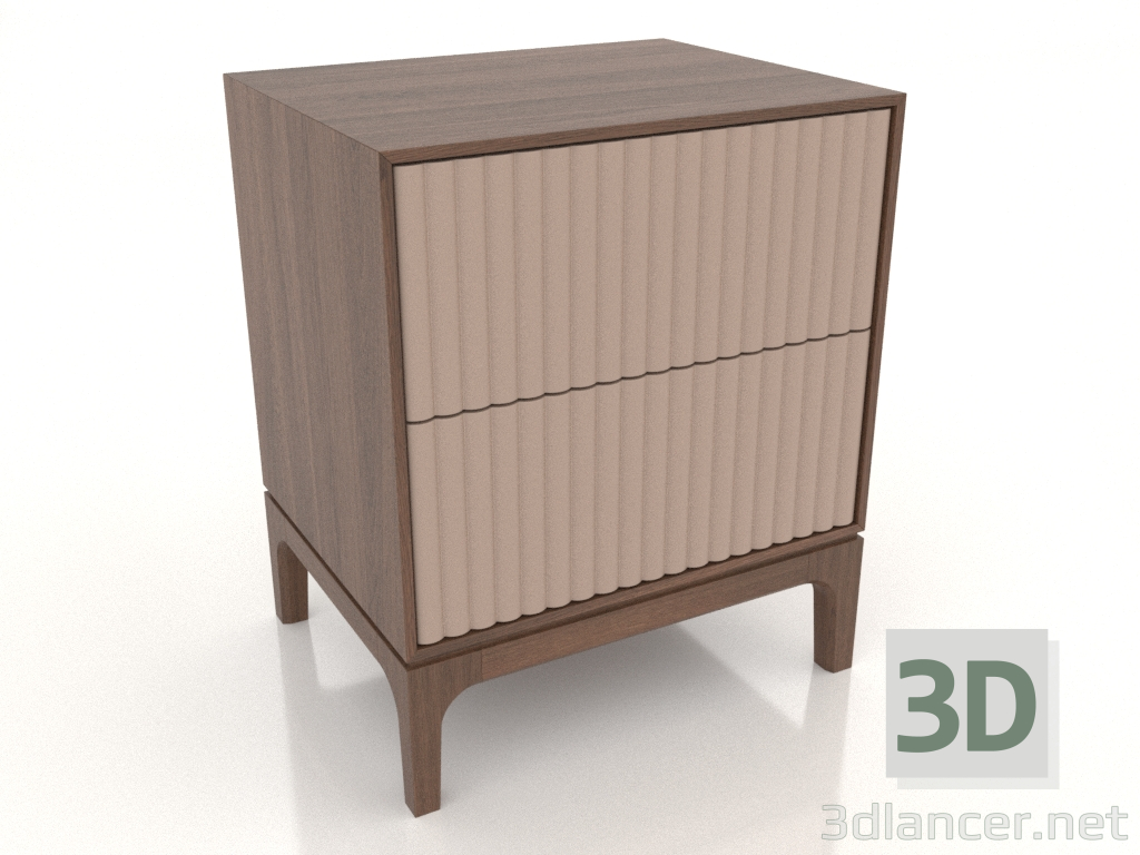 modello 3D Comodino FARGO 2 cassetti con frontali fresati (beige, rovere tabacco, opzione 4) - anteprima