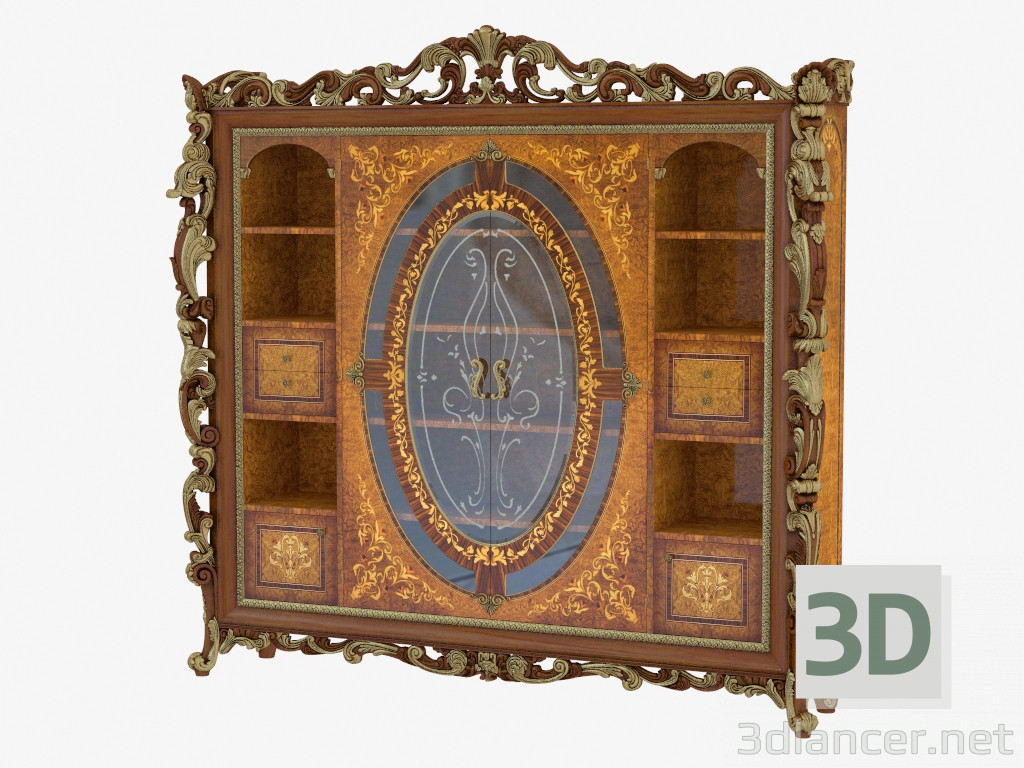 3d model Bookcase in classical style 107 - preview