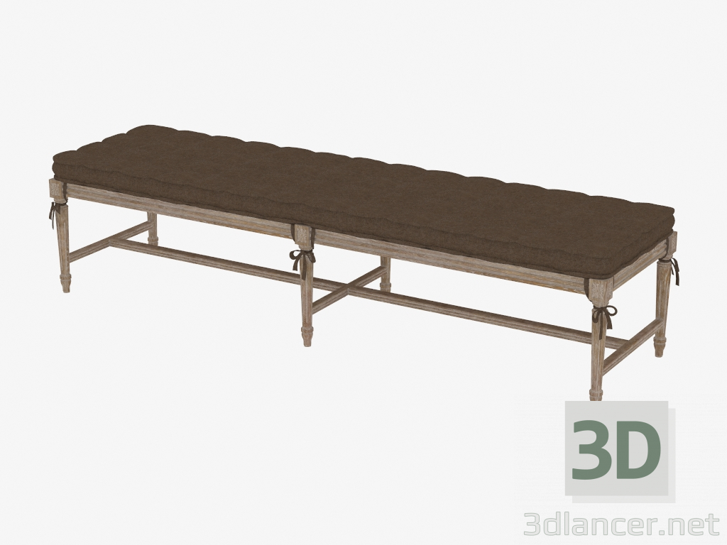 3d модель Скамья в классическом стиле со стяжками TIANA BENCH (7801.1130.A008 Brown) – превью