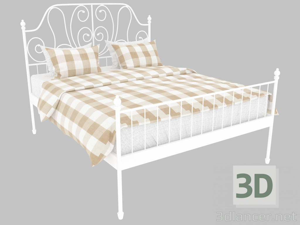 3d model Double bed Leirvik (209x168) - preview