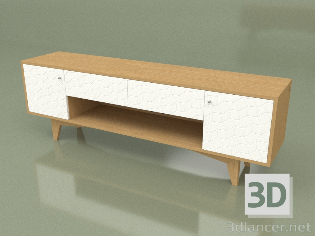 3d model Mueble TV TELLY (ral 9003 decoración frontal carcasa roble) - vista previa