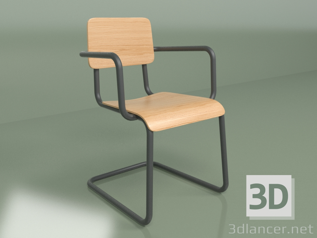 3d model Silla Cantilever con reposabrazos - vista previa