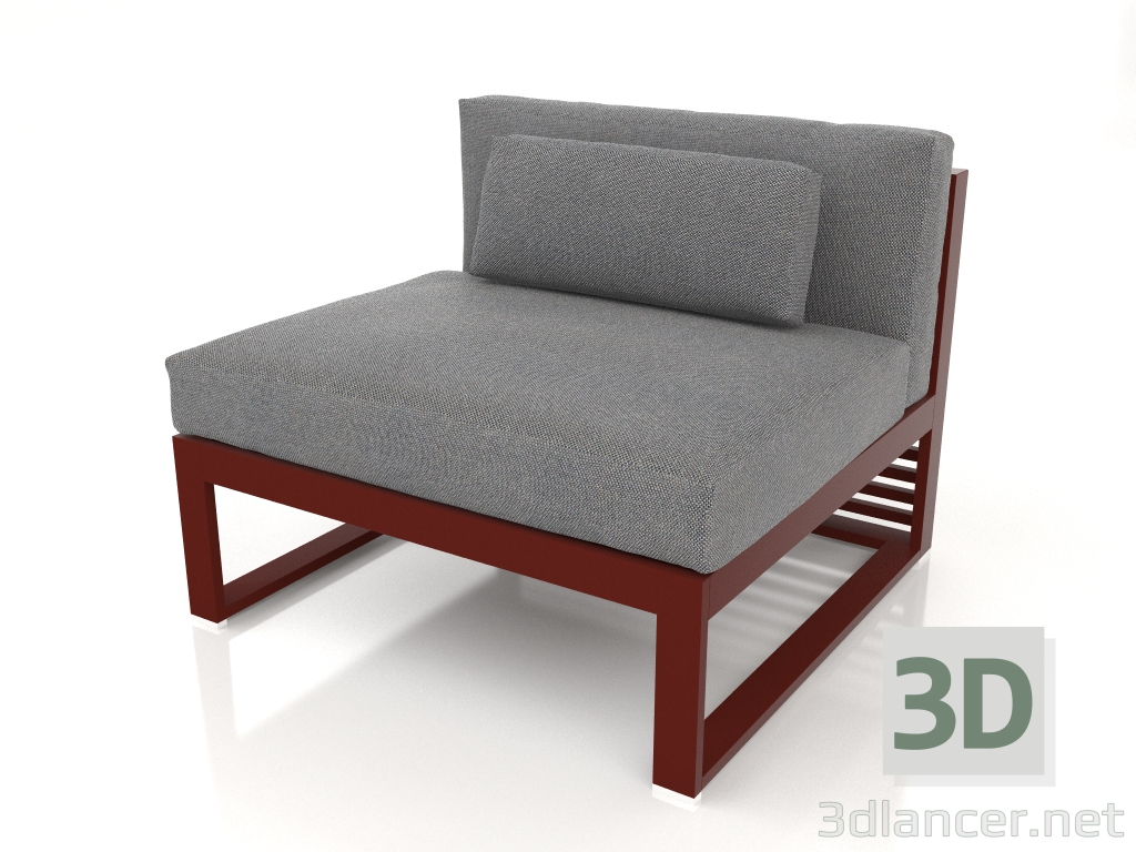 3D Modell Modulares Sofa, Abschnitt 3 (Weinrot) - Vorschau