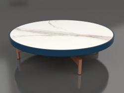 Mesa de centro redonda Ø90x22 (Gris azul, DEKTON Aura)