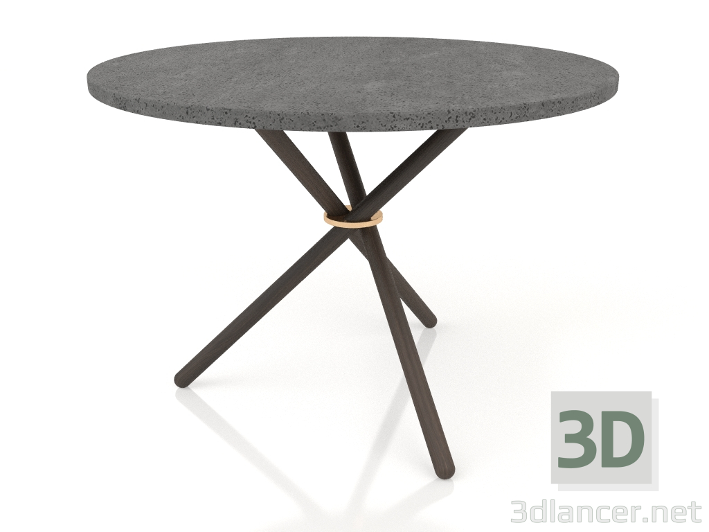 3D Modell Couchtisch Daphne (Dunkler Beton, Dunkle Eiche) - Vorschau