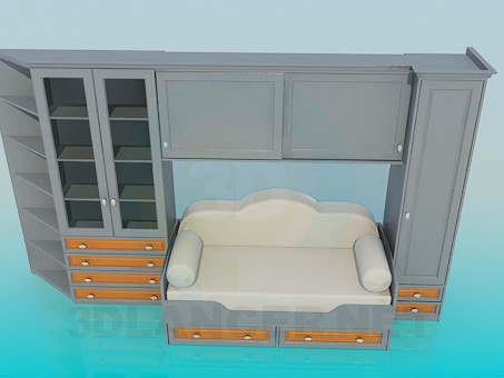 3d model A set of furniture in the bedroom - preview