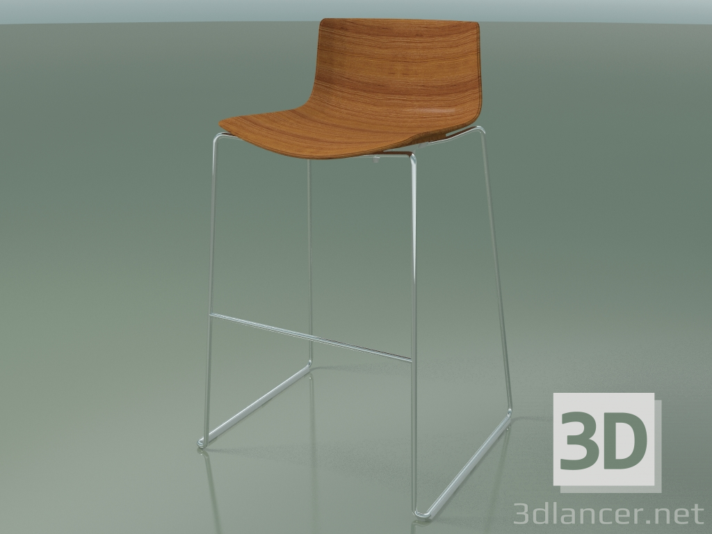 3D modeli Bar sandalyesi 0571 (kızak üzerinde, tik etkisi) - önizleme