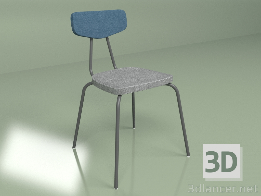 modèle 3D Chaise Pavesino 2 (bleu) - preview