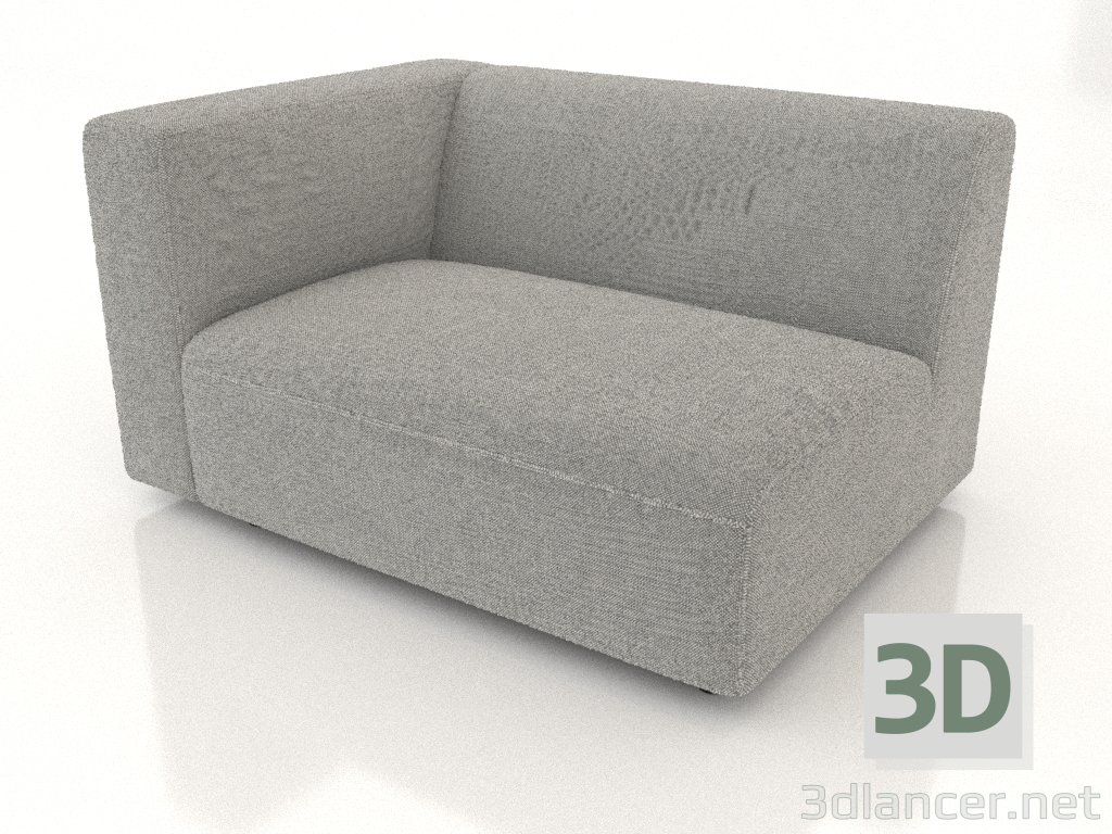 modello 3D Modulo divano 1 posto (L) 103x90 con bracciolo a sinistra - anteprima