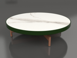 Table basse ronde Ø90x22 (Vert bouteille, DEKTON Aura)