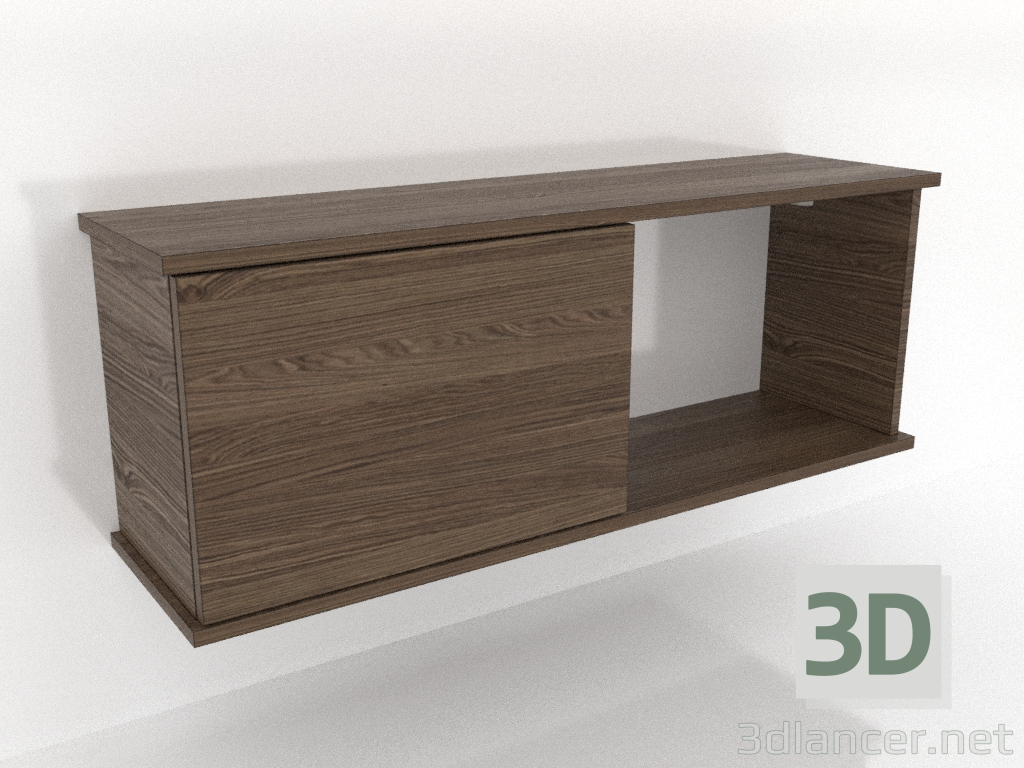 3d model SHELF hanging shelf (with 1 open section on the right) 1000 mm (lightened ash walnut) - preview 3d model SHELF hanging shelf (with 1 open section on the right) 1000 mm (lightened ash walnut) - preview