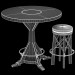 3d HUNTINGDON COLLECTION table and bar stool model buy - render