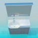 3d model Lavabo con pedestal - vista previa