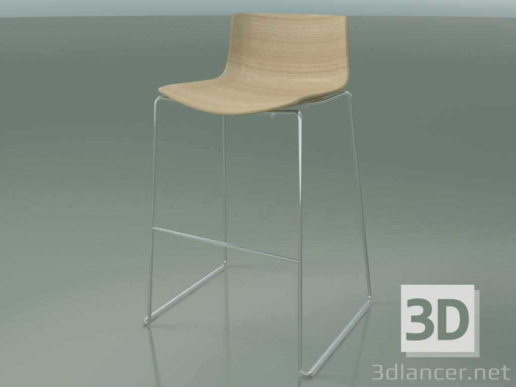 3D Modell Bar Chair 0571 (auf einem Schlitten, gebleichte Eiche) - Vorschau