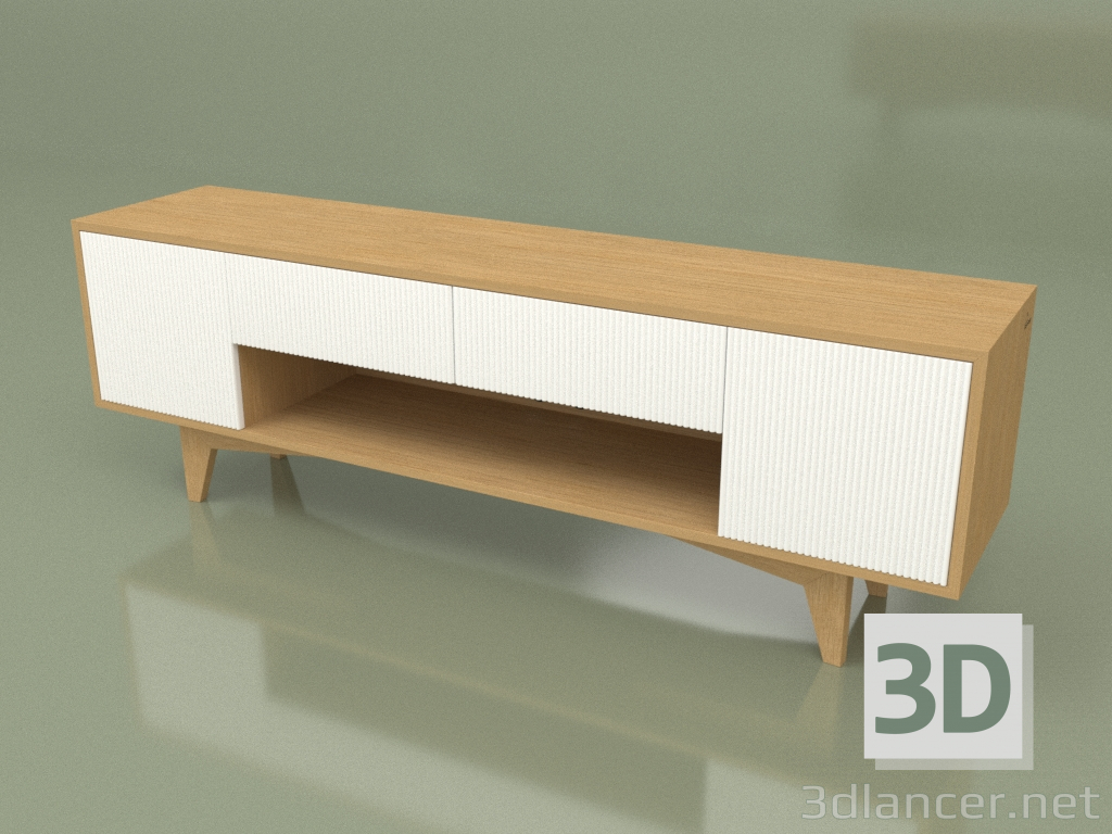 modello 3D Porta TV TELLY (ral 9003 faccia alloggiamento verticale rovere) - anteprima