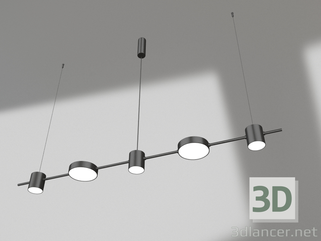 modello 3D Lampadario Karin nero (07624-5.19) - anteprima