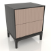 modello 3D Comodino FARGO 2 cassetti con frontali fresati (beige, rovere nero, opzione 4) - anteprima