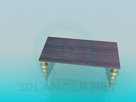 3d model Table with scalloped legs - preview