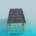 3d model Table with scalloped legs - preview