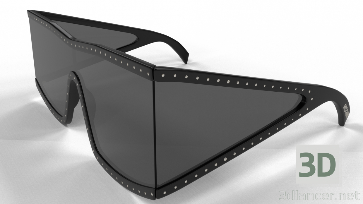 3d MOSCHINO 004 Shield glasses model buy - render