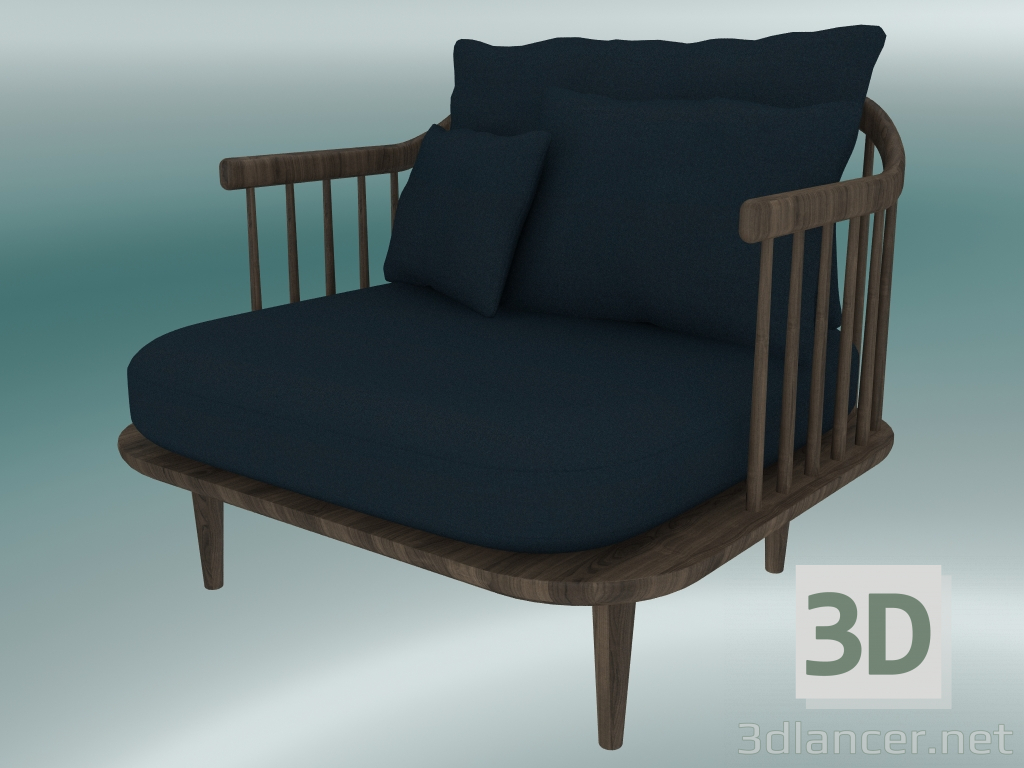 3d model Sillón Fly (SC1, H 70cm, D 80cm, L 87cm, Roble aceitado ahumado, Harald 2 182) - vista previa