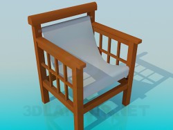 Wooden chair with a textile seat