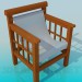 3d model Silla de madera con un asiento de textil - vista previa