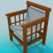 3d model Silla de madera con un asiento de textil - vista previa