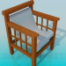 3d model Silla de madera con un asiento de textil - vista previa