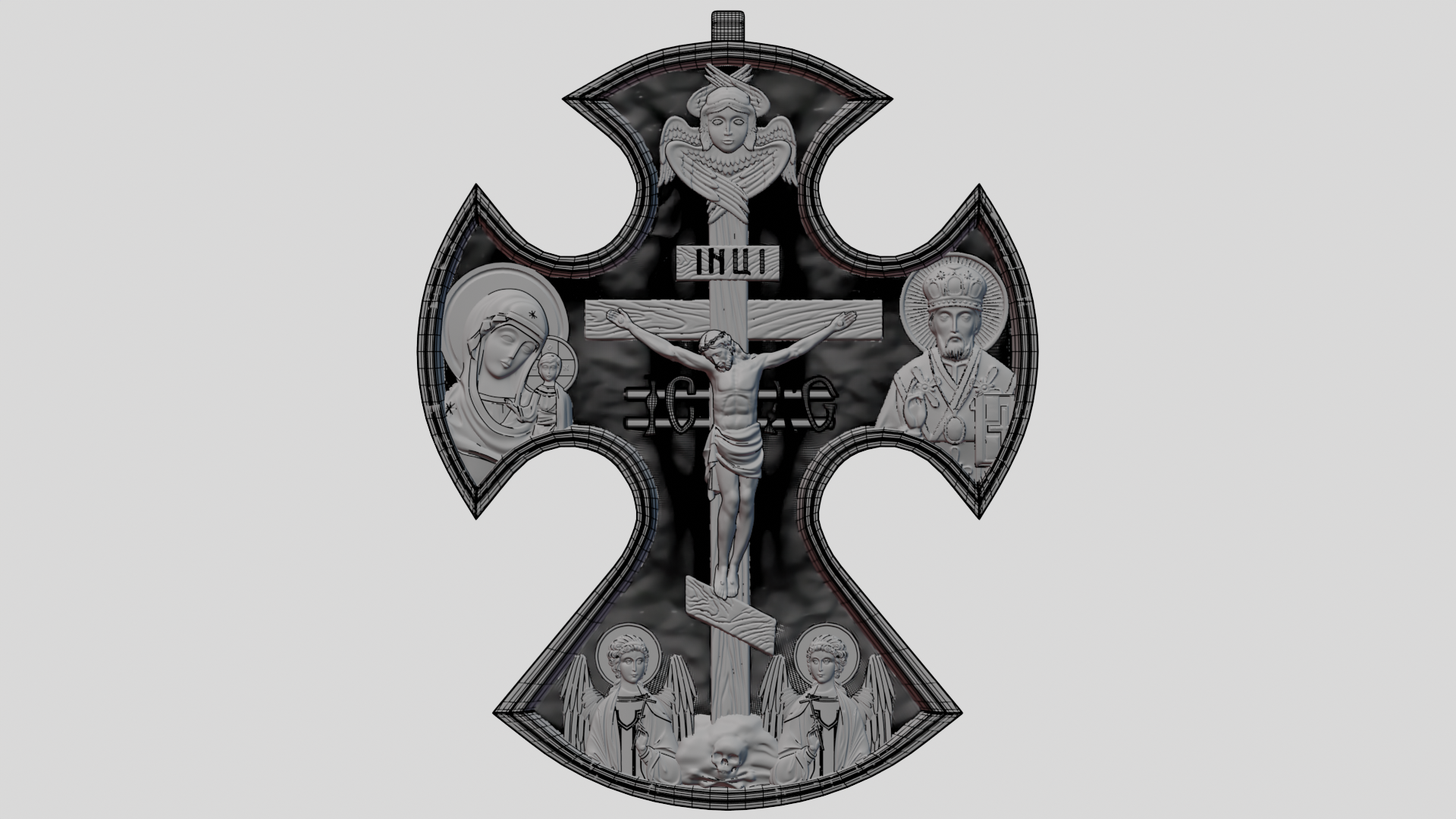 3d Cross pendant model buy - render