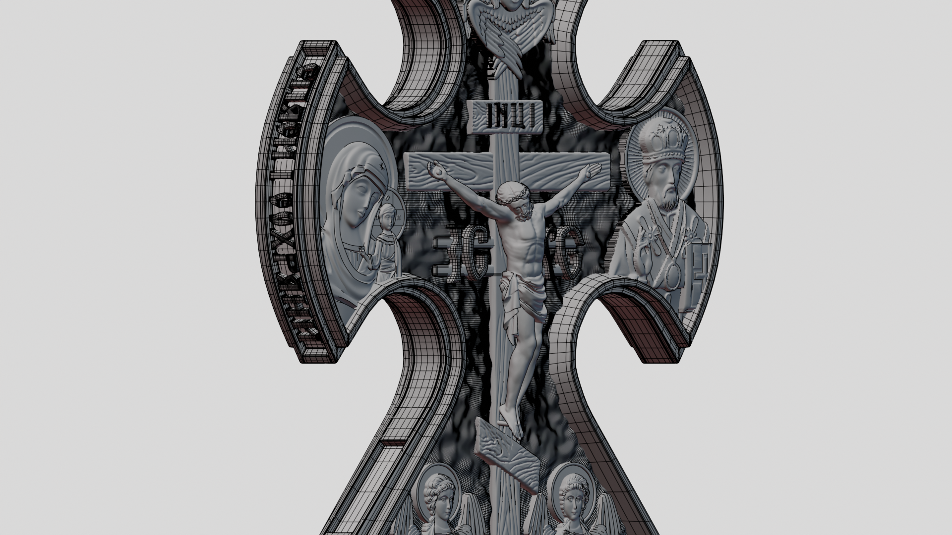 3d Cross pendant model buy - render