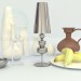 3d model Glass, metalic containers and jug - preview