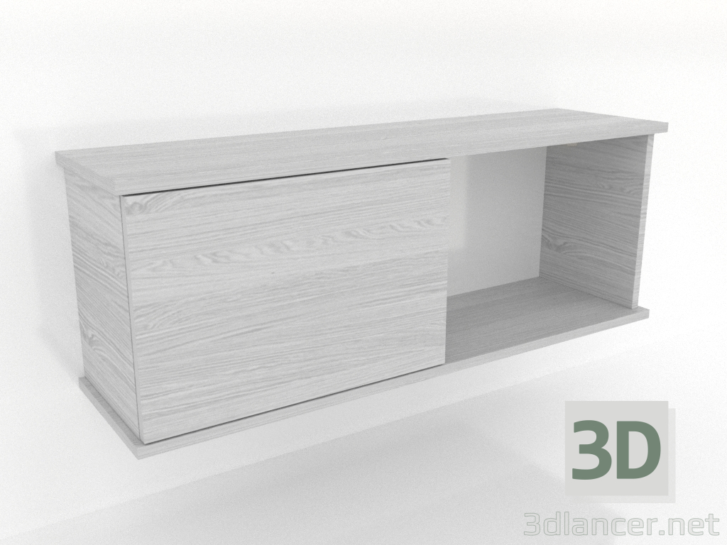 modèle 3D Étagère suspendue SHELF (avec 1 section ouverte à droite) 1000 mm (blanc RAL 9010) - preview modèle 3D Étagère suspendue SHELF (avec 1 section ouverte à droite) 1000 mm (blanc RAL 9010) - preview