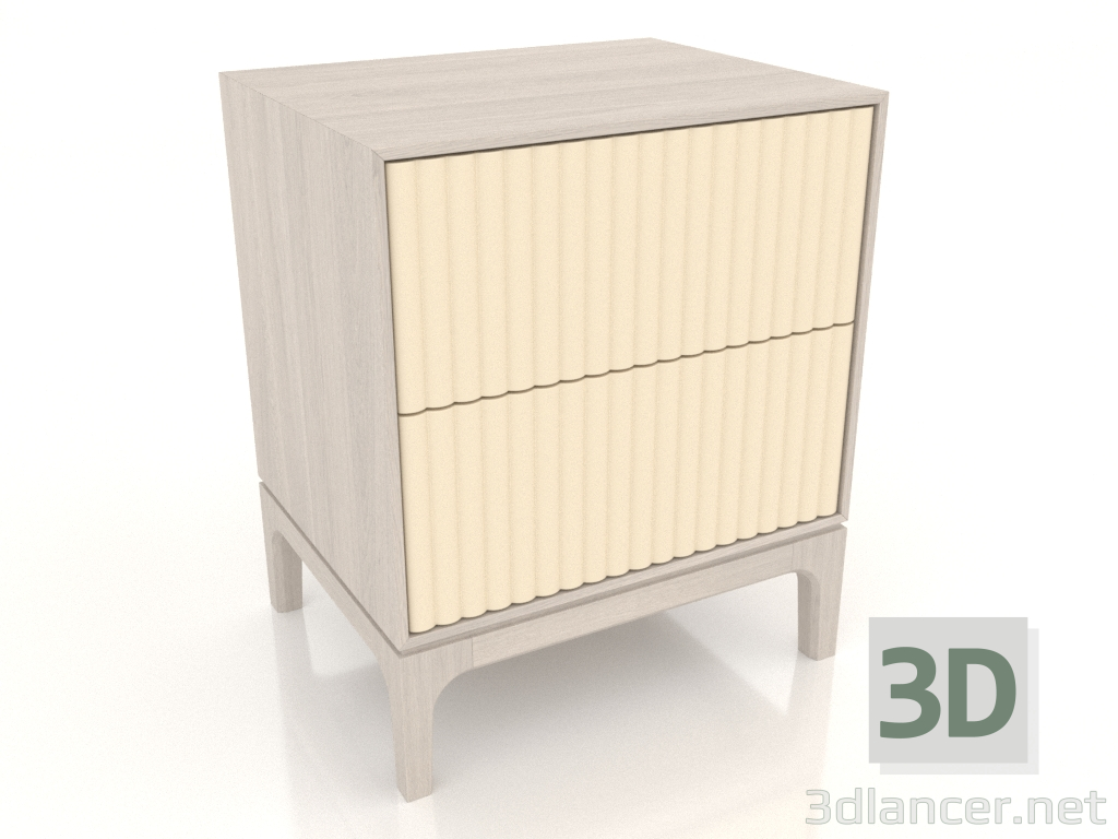 3D modeli FARGO 2 çekmeceli, frezelenmiş cepheli komodin (vanilya, ağartılmış meşe, seçenek 4) - önizleme