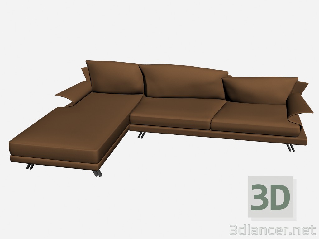 3d model Sofá Super roy angolare 1 - vista previa