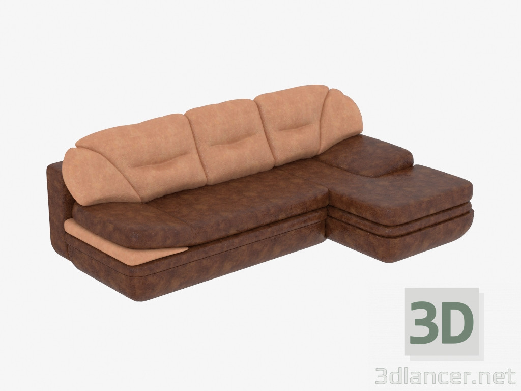 3d model esquina del sofá - vista previa