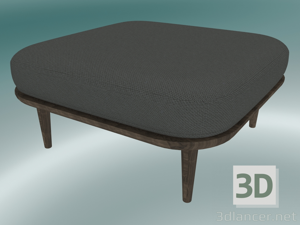 3D Modell Pouf Fly (SC9, 80x80 H 40cm, geräucherte geölte Eiche mit Hot Madison 093) - Vorschau