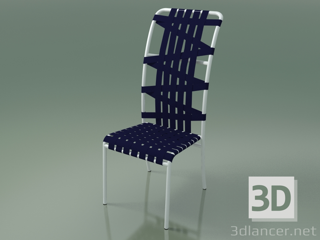 3d model Silla de exterior con respaldo alto InOut (855, aluminio lacado blanco) - vista previa