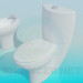 modello 3D Kit bidet e WC - anteprima