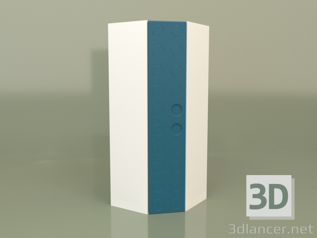 3d model Corner children's wardrobe (Turquoise) - preview