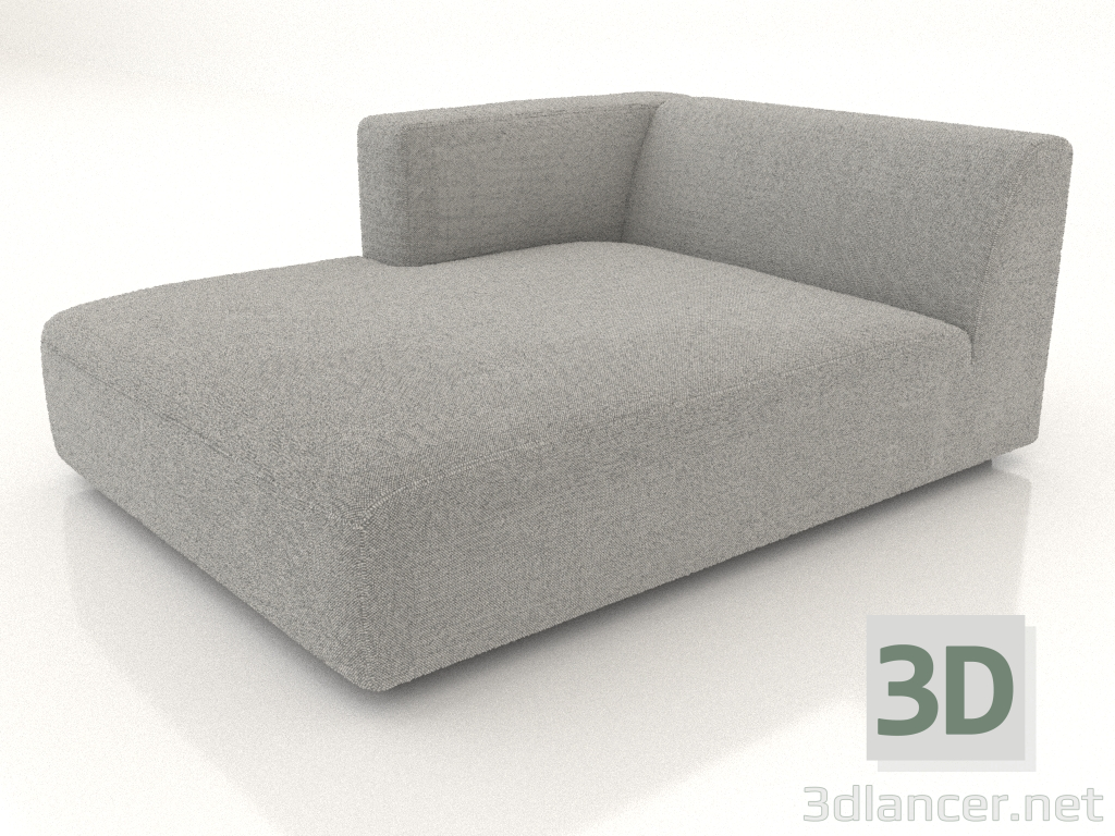 modello 3D Chaise longue (L) 103x165 con bracciolo a sinistra - anteprima