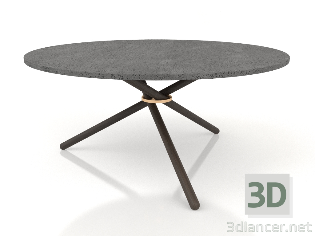 3d модель Стол кофейный Edda (Dark Concrete, Dark Oak) – превью