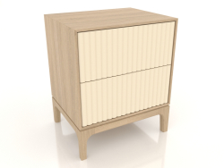 Table de chevet FARGO 2 tiroirs avec façades fraisées (vanille, chêne éclairci, option 4)