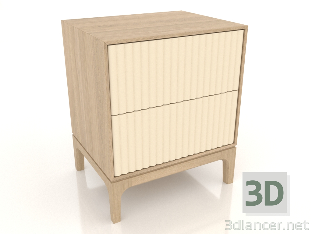 modèle 3D Table de chevet FARGO 2 tiroirs avec façades fraisées (vanille, chêne éclairci, option 4) - preview