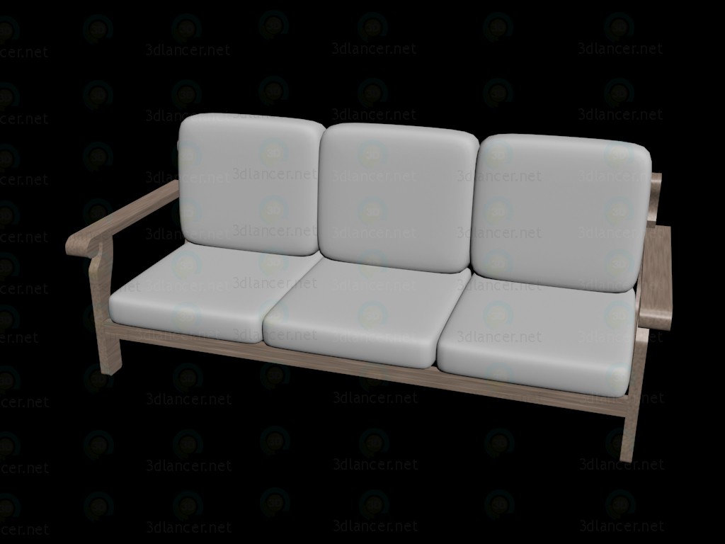 3d model Sofá de la esquina simple 1 - vista previa