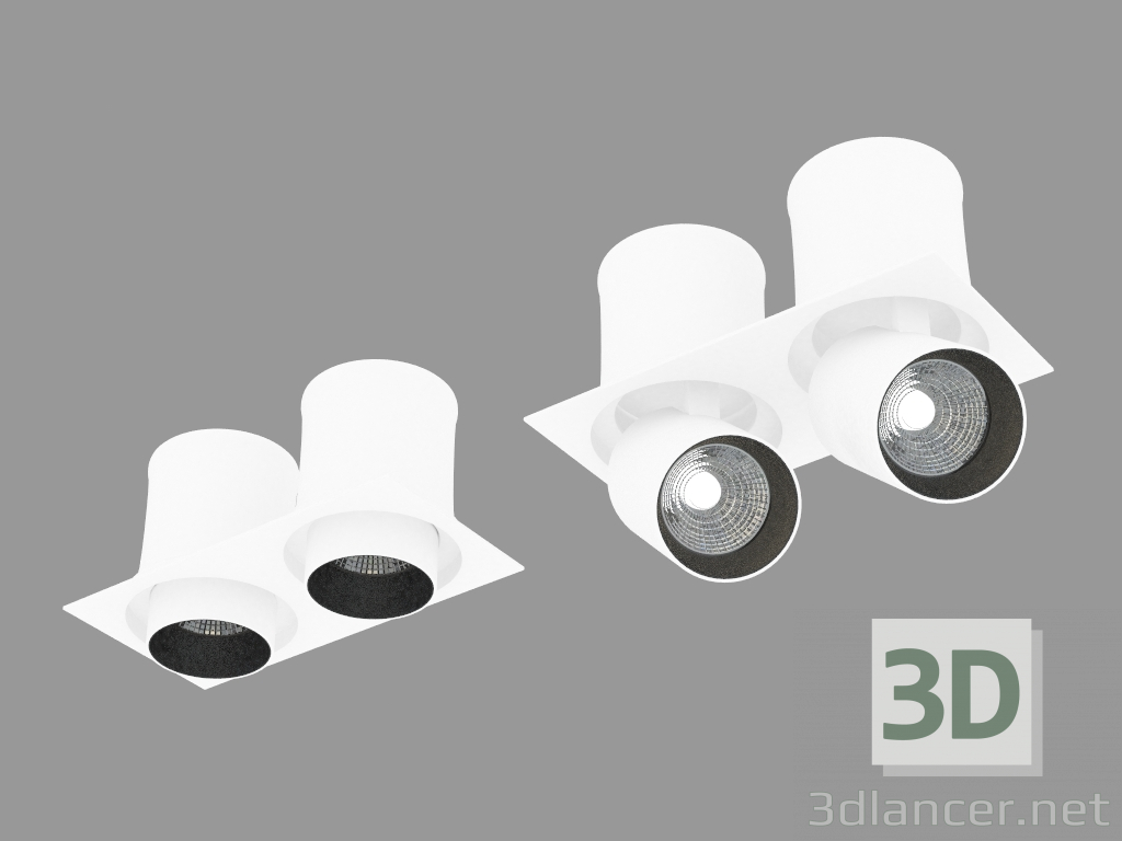 3D modeli Gömme LED armatür uzatılabilir (DL18621_02SQ Beyaz Dim) - önizleme