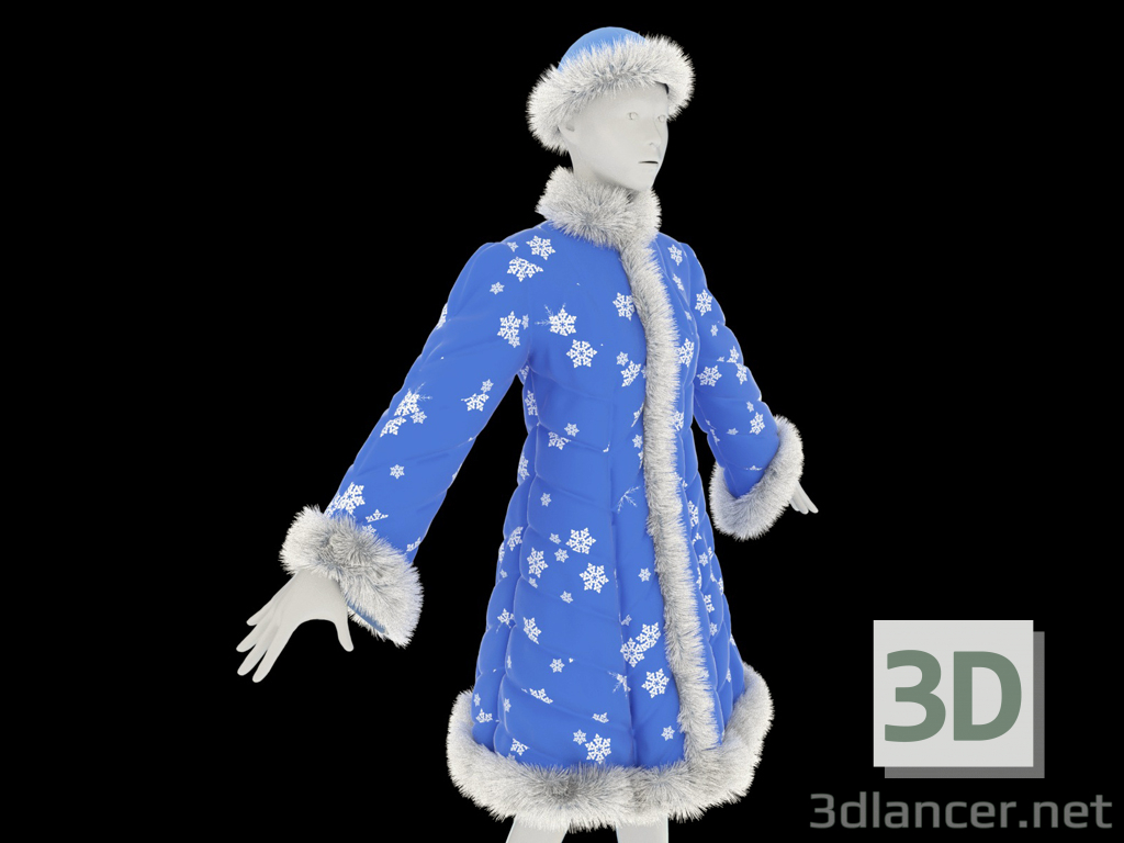 modèle 3D de Manteau de fourrure pour la fille des neiges acheter - rendu