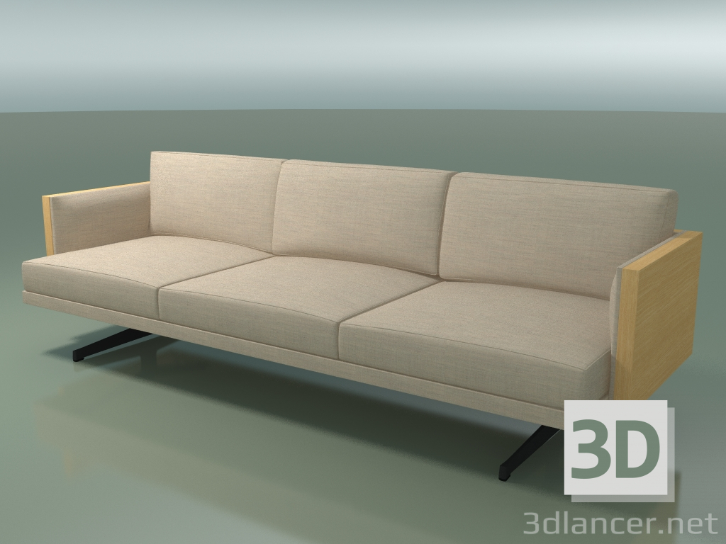 3d model Sofá 3 plazas 5243 (patas en H, roble natural) - vista previa