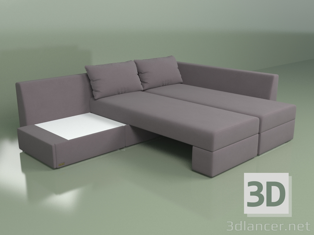 3d model Sofá rinconera Montero (desplegado) - vista previa