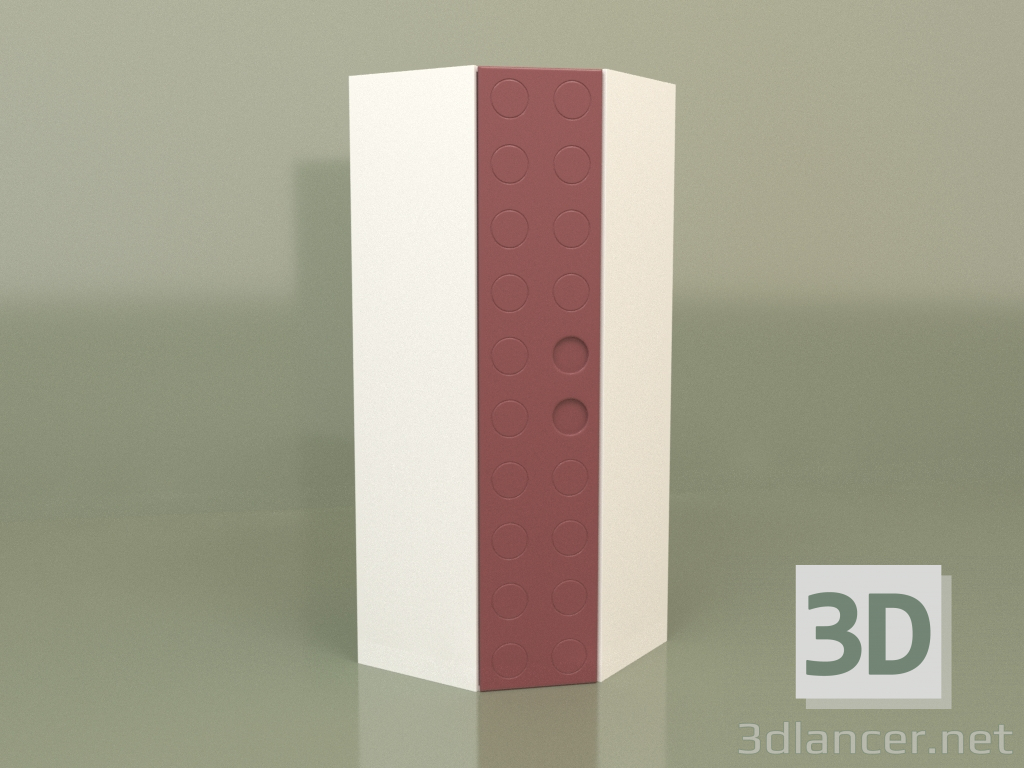 3D Modell Eck-Kindergarderobe (Bordeaux) - Vorschau